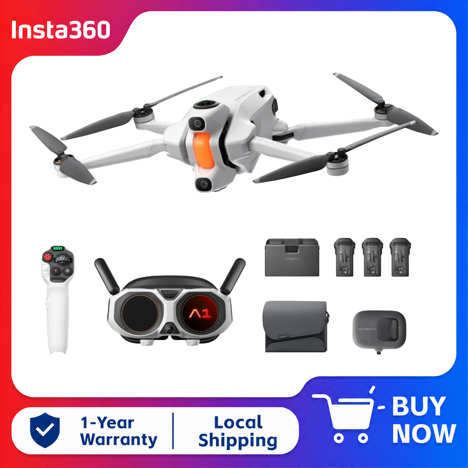 Drone Gimbal For Insta360 - Insta360 Antigravity A1 Explorer Bundel (3